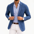 Herren-Strickblazer mit steigendem Revers und tailliertem Schnitt