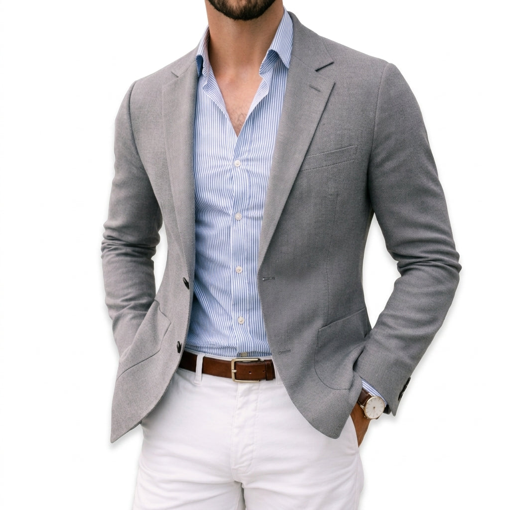 Herren Strickblazer mit Kerbkragen und tailliertem Schnitt