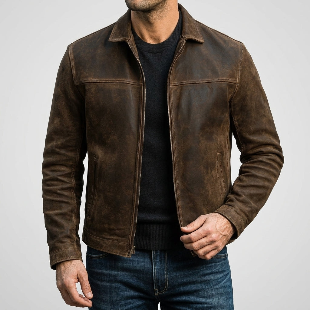 Herren Jacke mit Reißverschluss und schlanker Silhouette