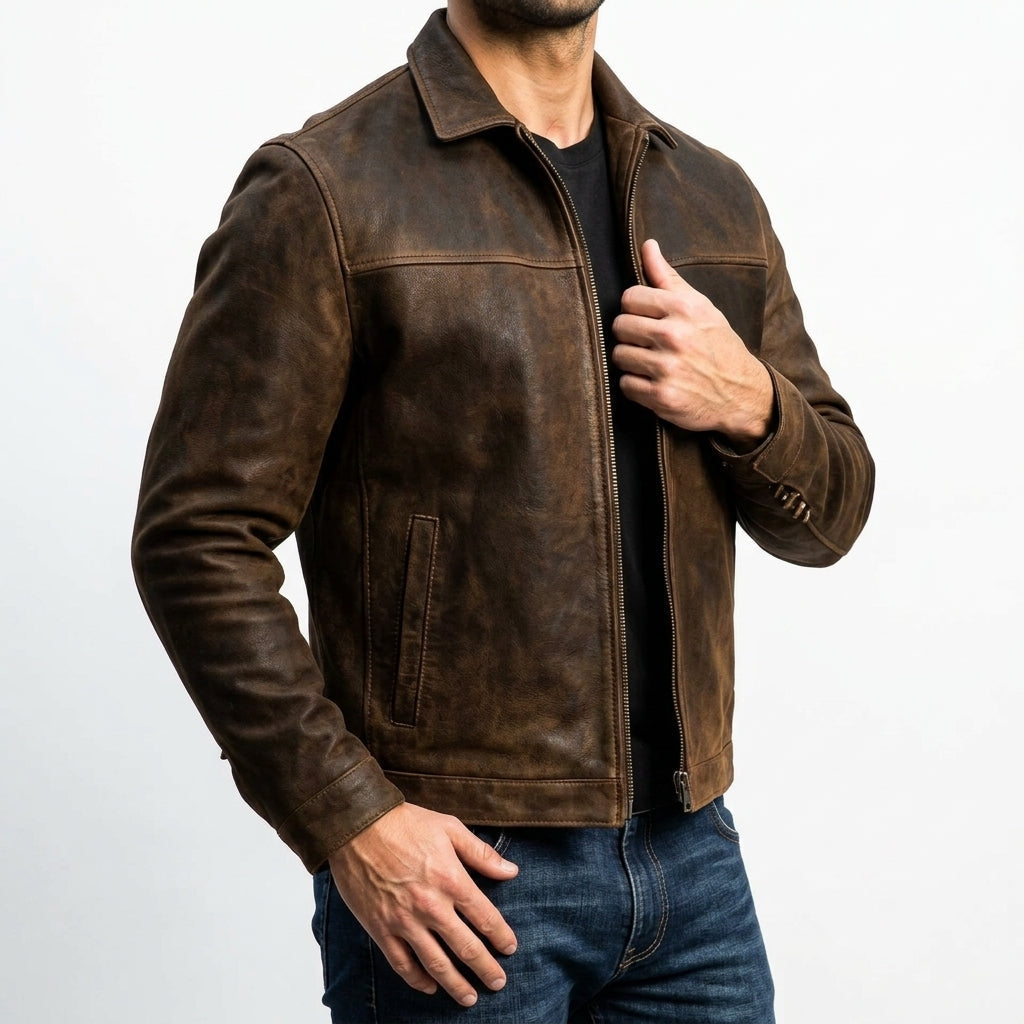 Herren Jacke mit Reißverschluss und schlanker Silhouette