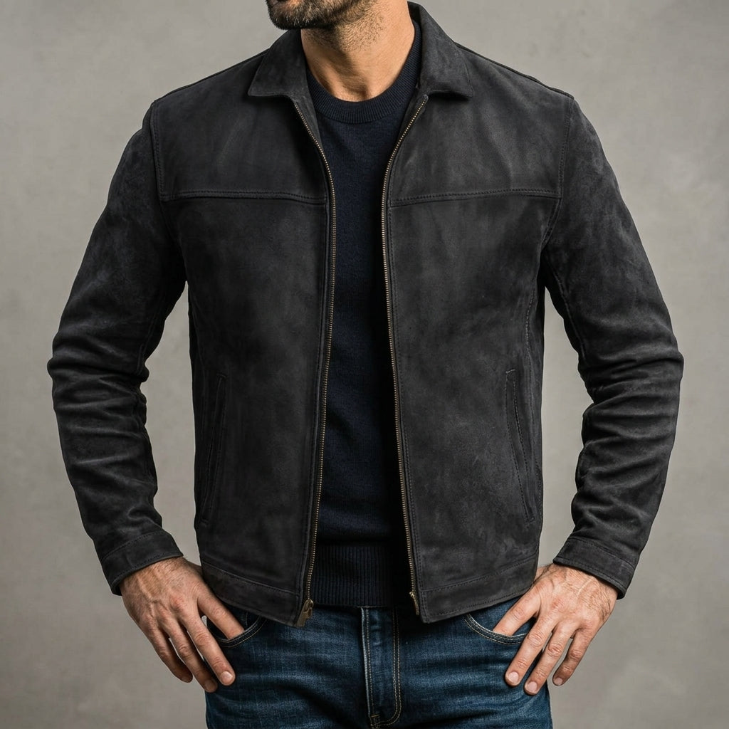 Herren Jacke mit Reißverschluss und schlanker Silhouette