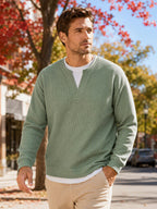 Herren Waffel-T-Shirt im Layer-Look | Bequemer Alltagsstil mit eleganter Struktur