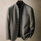 Herren Jacke mit Stehkragen und Knopfleiste