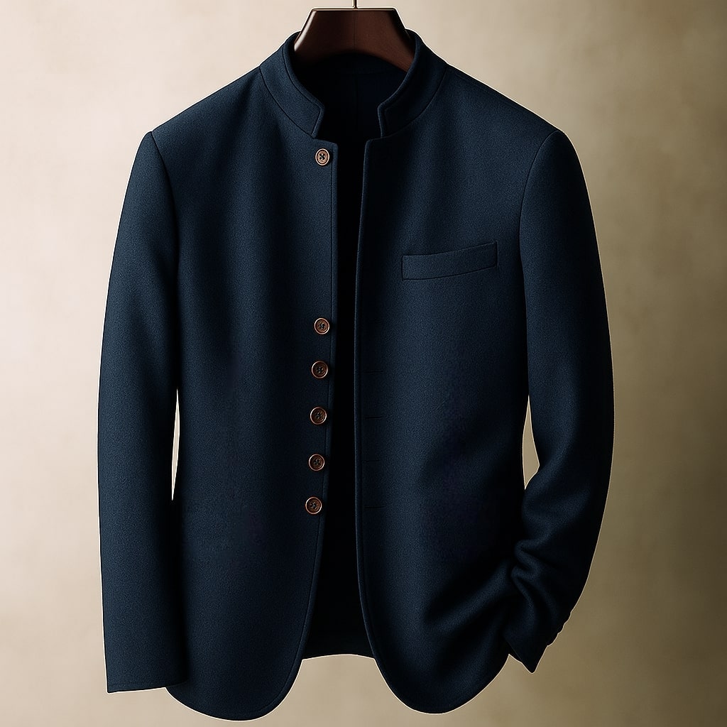 Herren Jacke mit Stehkragen und Knopfleiste