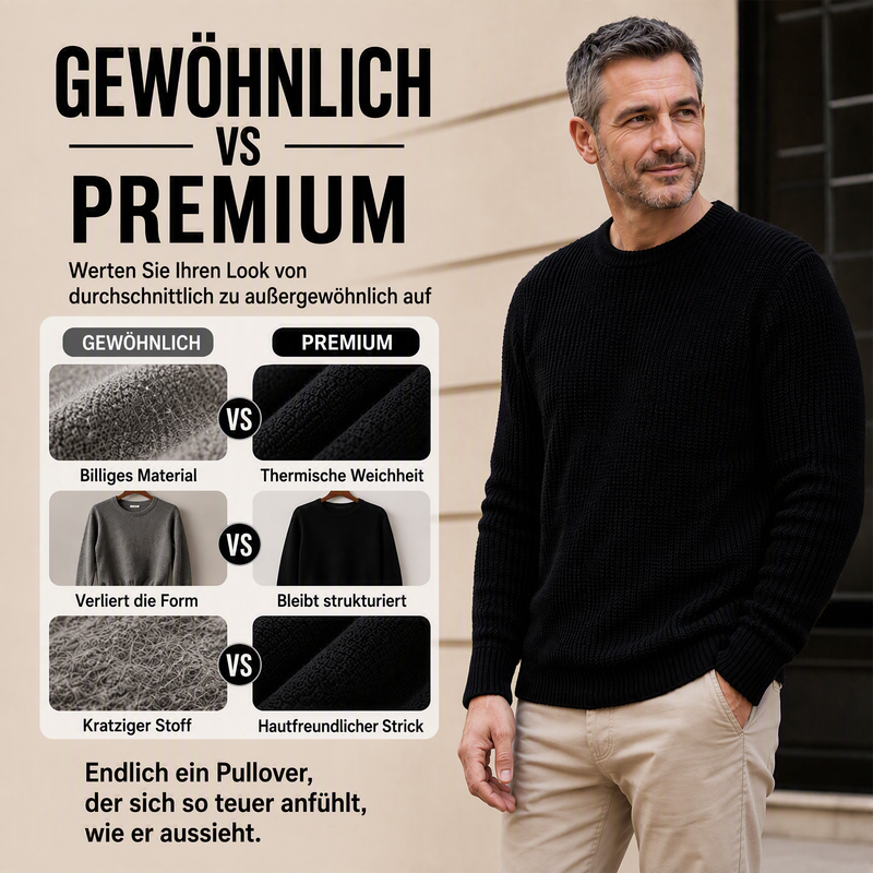 💎🌟 Mieux noté – Pull col rond pour homme – classique et élégant