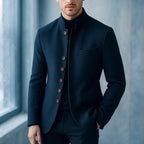 Herren Jacke mit Stehkragen und Knopfleiste