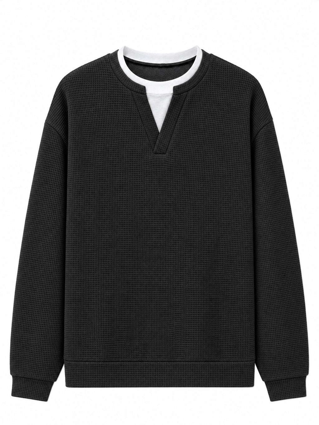 Herren Waffel-T-Shirt im Layer-Look | Bequemer Alltagsstil mit eleganter Struktur