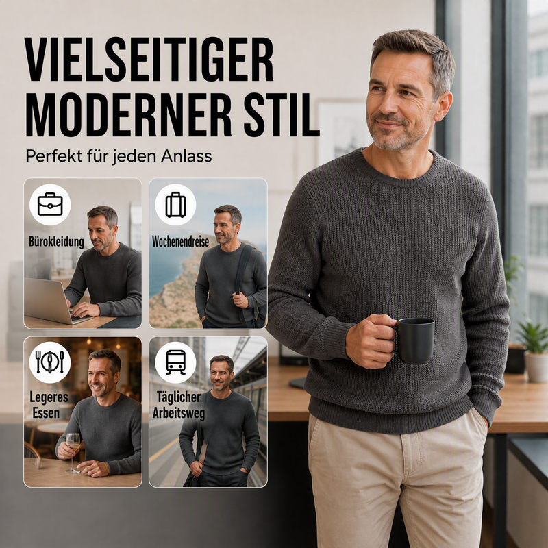 💎🌟 Bestbewertet – Herrenpullover mit Rundhalsausschnitt – klassisch und stylisch