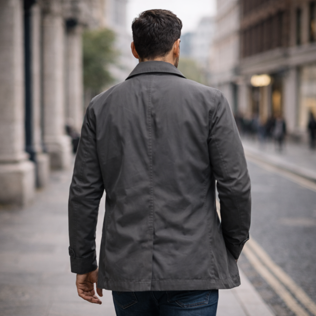 Herren Mantel wetterfest mit praktischen Taschen
