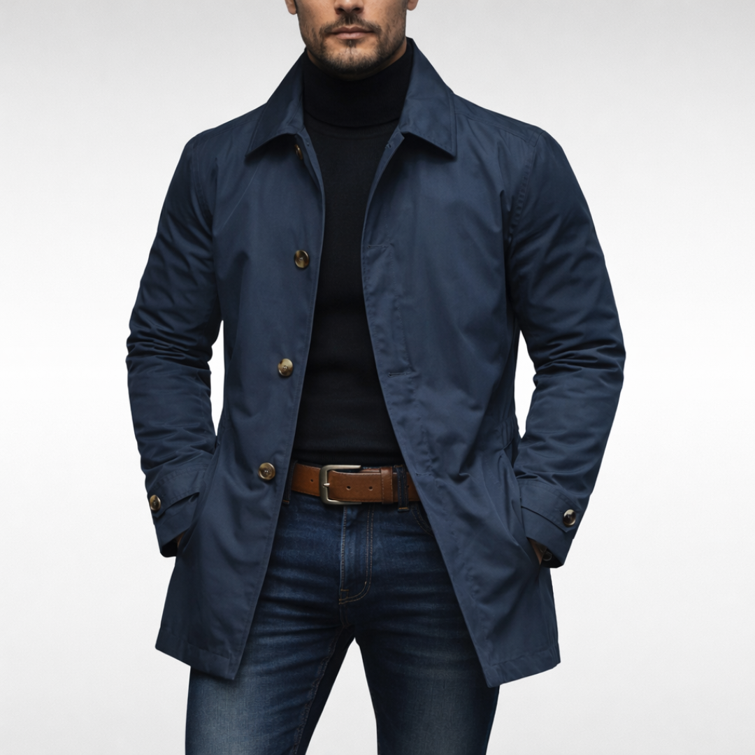 Herren Mantel wetterfest mit praktischen Taschen