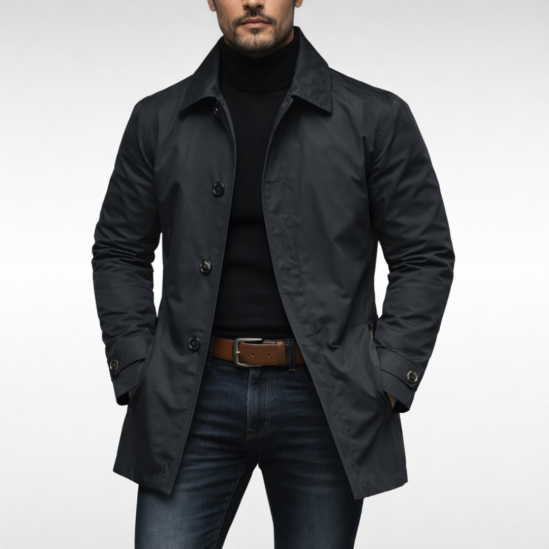 Herren Mantel wetterfest mit praktischen Taschen