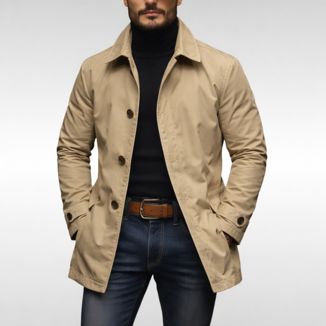 Herren Mantel wetterfest mit praktischen Taschen