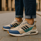 Retro-Sneaker für Herren in Grün, Orange und Beige – Sportlich und bequem