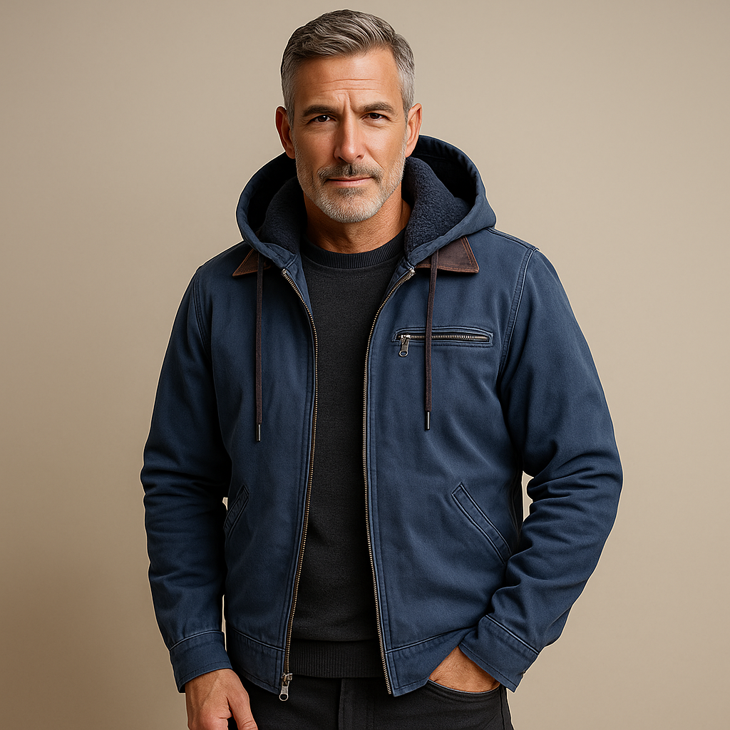 Herren Jacke mit Metall-Detail am Kragen