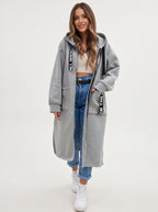 Oversize-Kapuzen-Sweatmantel für Damen