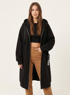 Oversize-Kapuzen-Sweatmantel für Damen