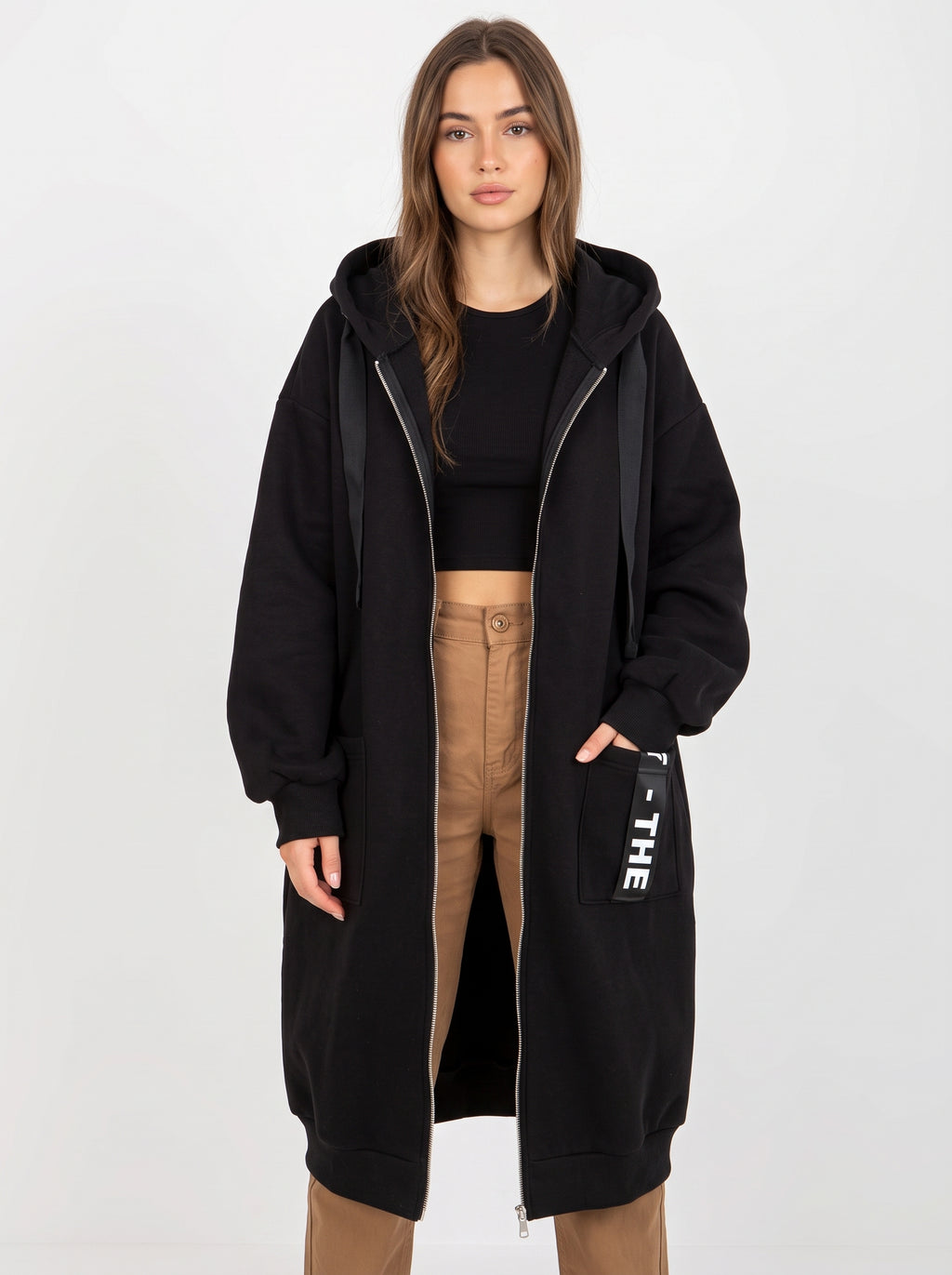 Oversize-Kapuzen-Sweatmantel für Damen