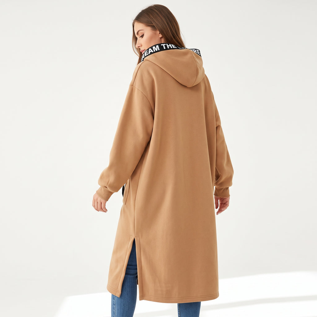 Oversize-Kapuzen-Sweatmantel für Damen