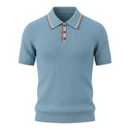 Herren Polohemd mit Chevron-Strick für smart-casual Stil