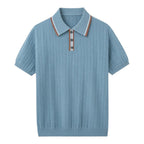 Herren Polohemd mit Chevron-Strick für smart-casual Stil