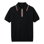 Herren Polohemd mit Chevron-Strick für smart-casual Stil