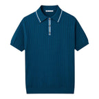 Herren Polohemd mit Chevron-Strick für smart-casual Stil