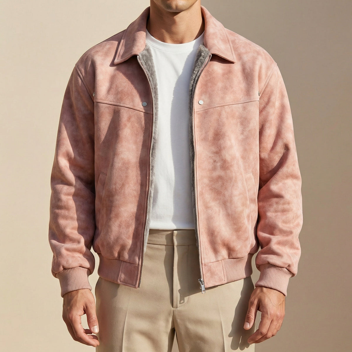 Herren Jacke mit tailliertem Schnitt und Hardware-Akzenten
