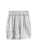 Zweiteiler für Herren, Sommer – T-Shirt mit V-Ausschnitt & Shorts | Loungewear-Set für Herren, Zopfstrick, lässig & bequem