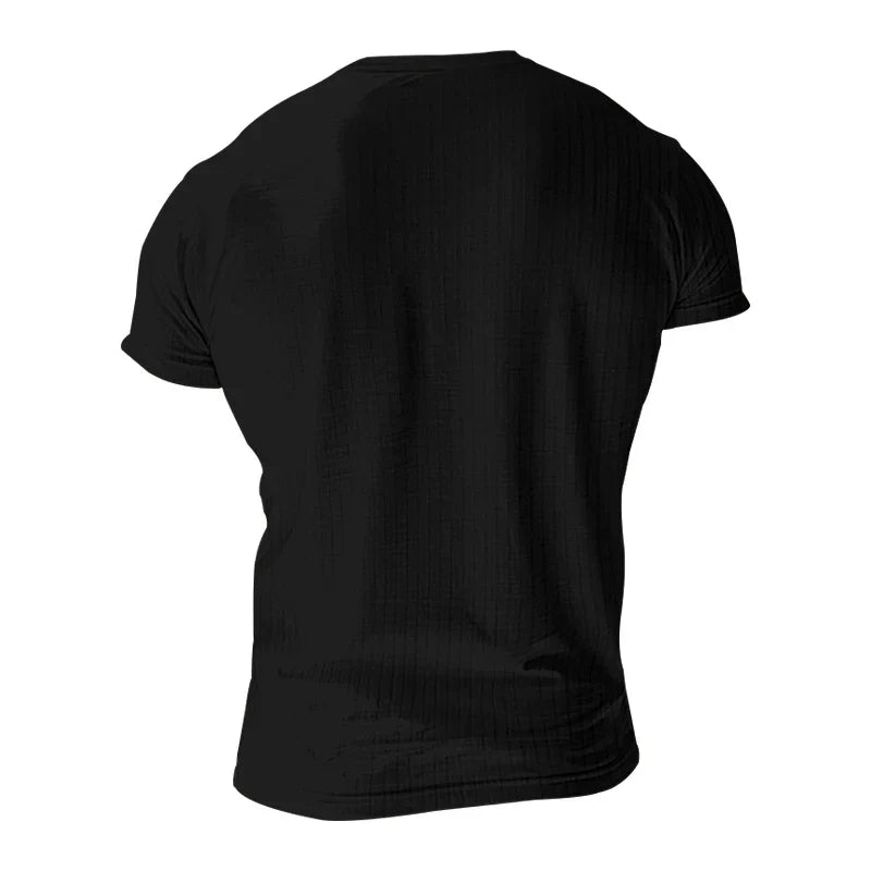 Herren-Henley-T-Shirt in Regular Fit für die Freizeit mit Strukturmuster