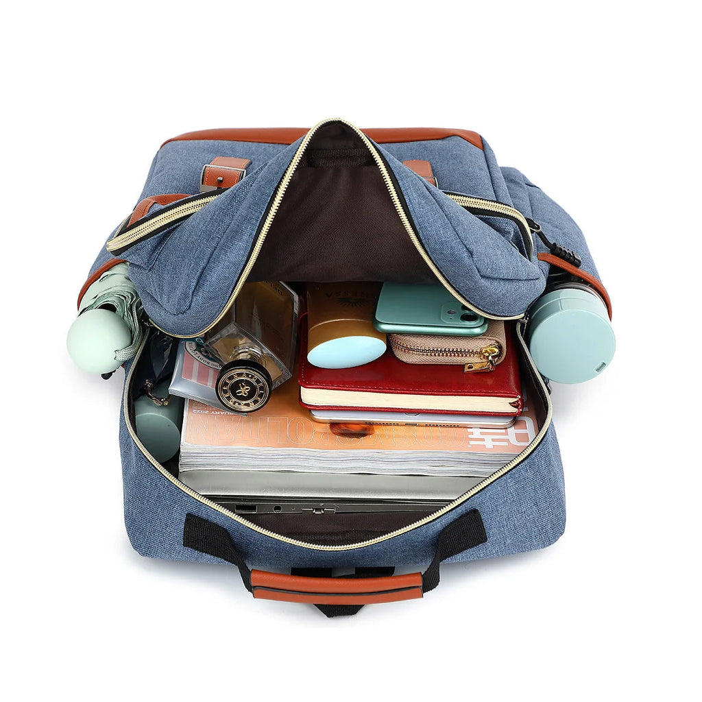 Wasserdichter Laptop-Rucksack – Vintage-Rucksack für Damen & Herren | Rucksack mit Laptopfach, Business & Freizeit