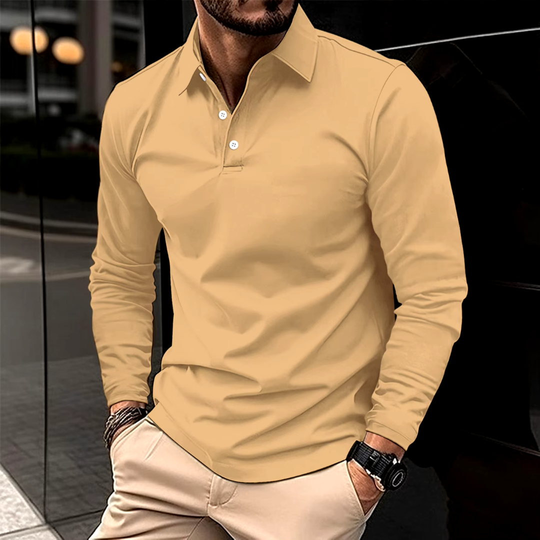 Herren Langarm-Poloshirt im Slim Fit | Vielseitiges Oberteil für Herren