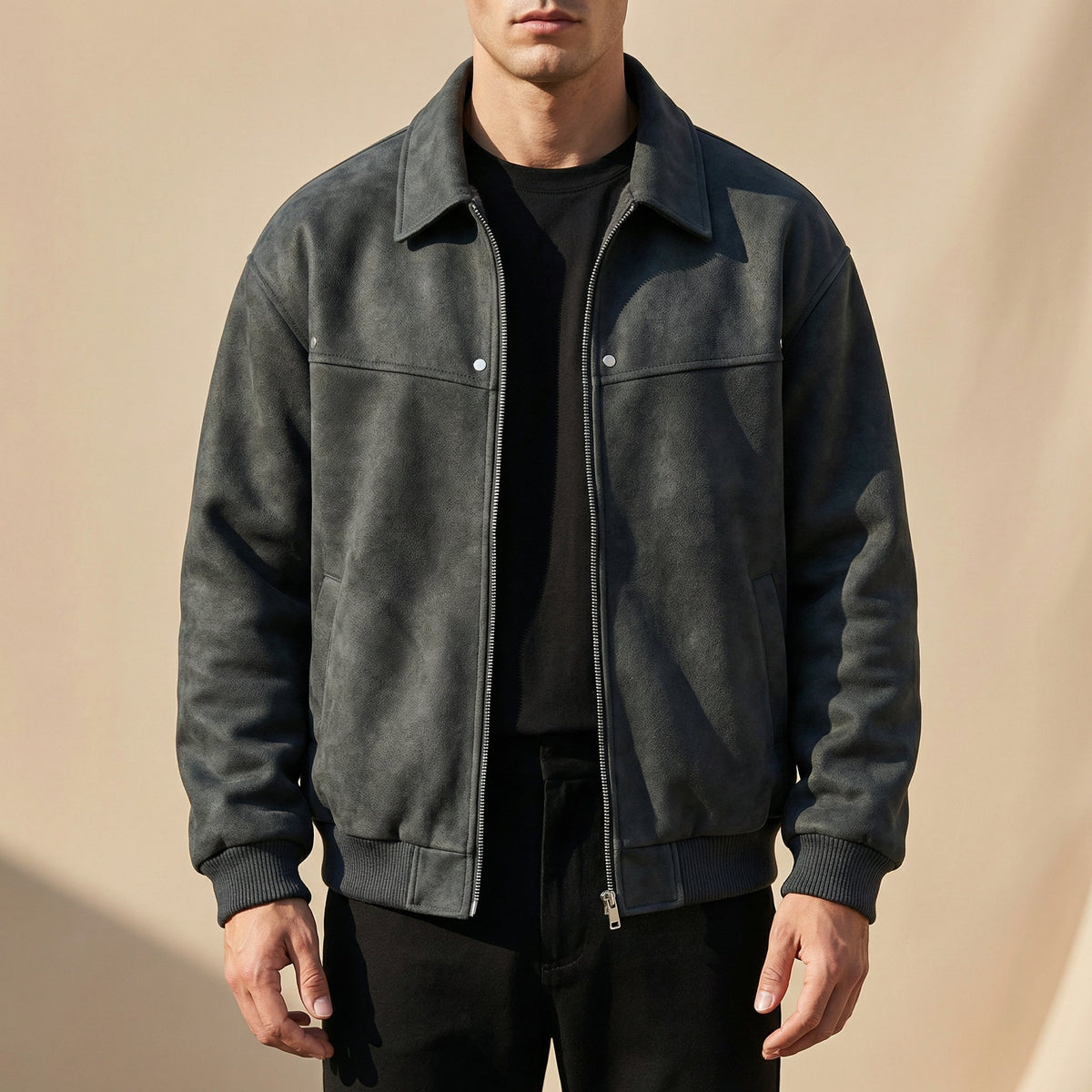 Herren Jacke mit tailliertem Schnitt und Hardware-Akzenten