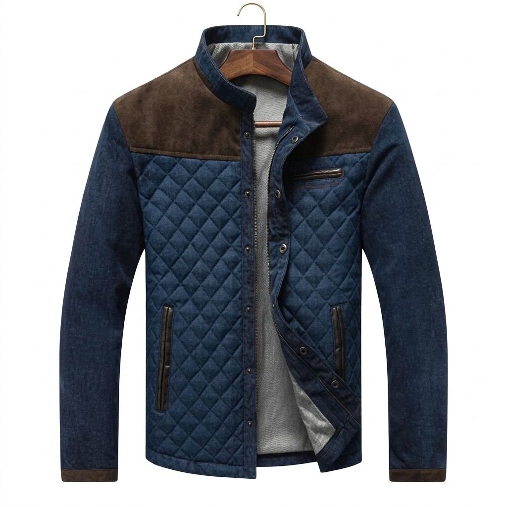 Gesteppte Herrenjacke Stehkragen Regular Fit Freizeit