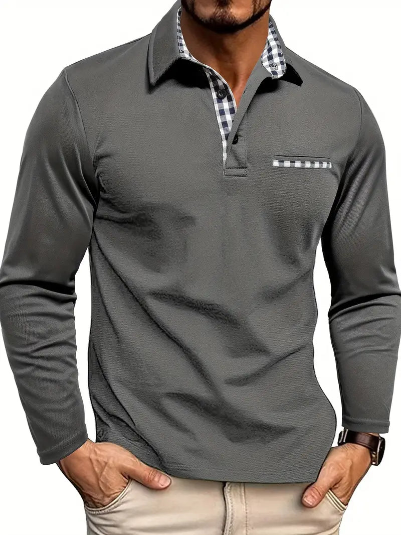 Herren-Poloshirt langärmelig Winter