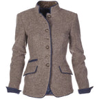 Damen Slim-Fit-Blazer elegant kragenlos Business Freizeit