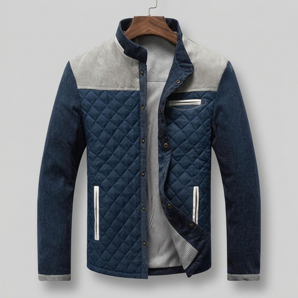 Gesteppte Herrenjacke Stehkragen Regular Fit Freizeit
