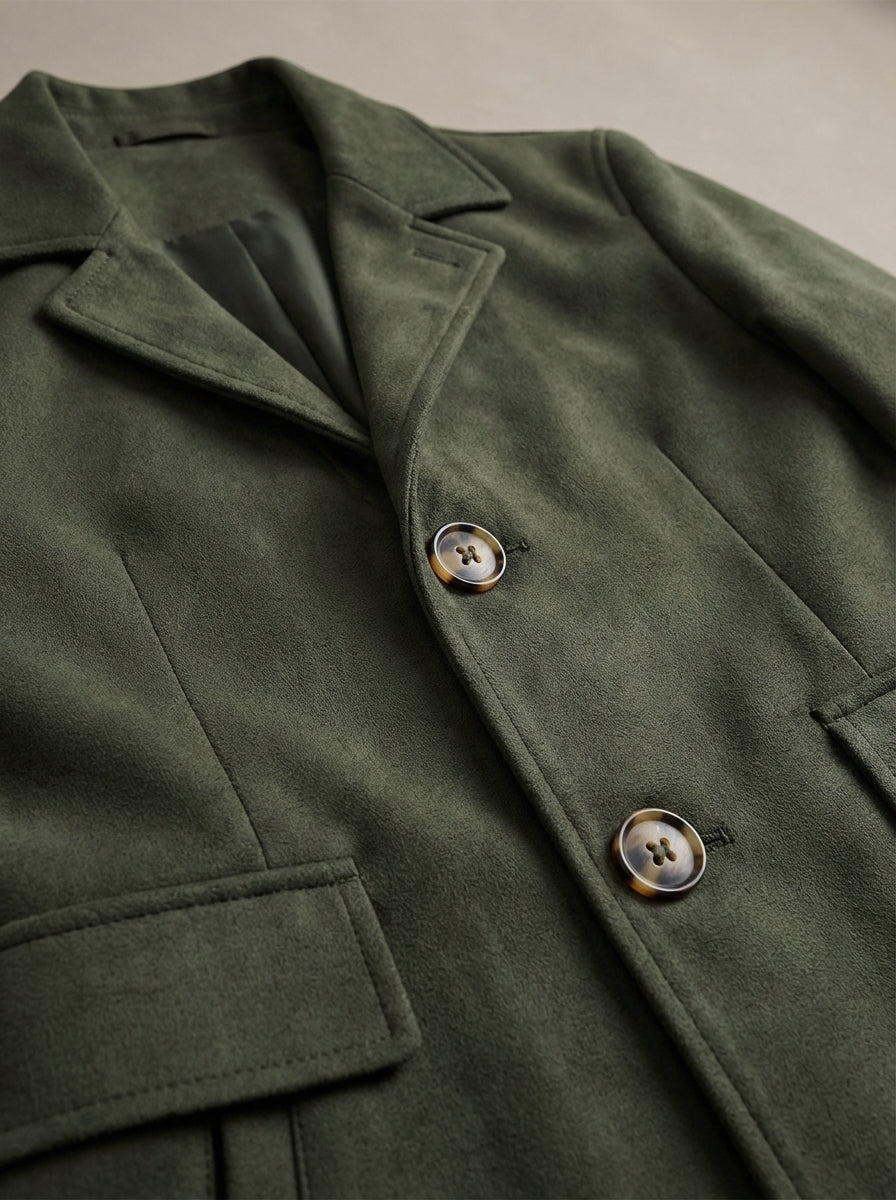 Herren-Blazer mit langen Ärmeln, Reverskragen und lässigem Schnitt | Leichte Jacke