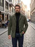 Herren-Blazer mit langen Ärmeln, Reverskragen und lässigem Schnitt | Leichte Jacke