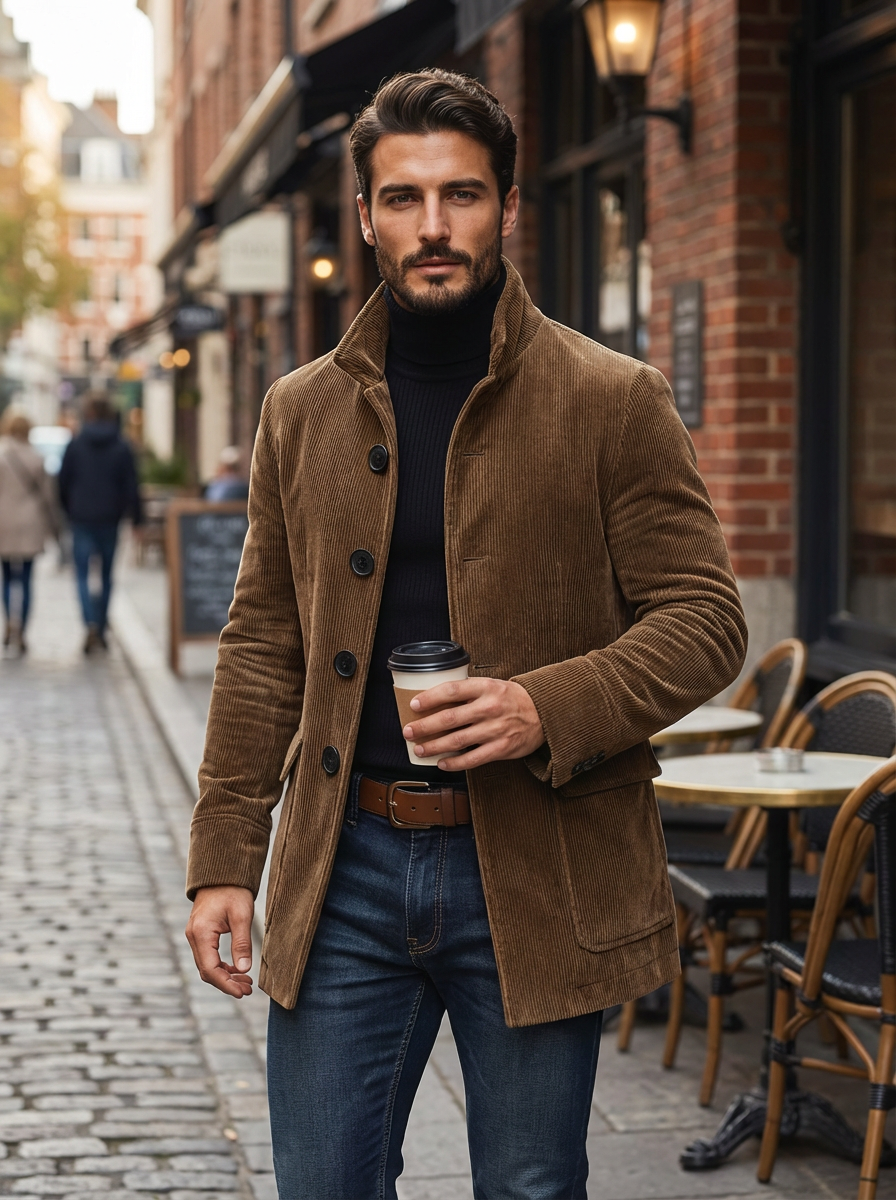 Herren Blazer Langem Ärmel Reverskragen Lässigem Schnitt | Leicht Jacke