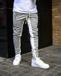 Pantalon de jogging homme coupe droite sportif avec bandes contrastantes
