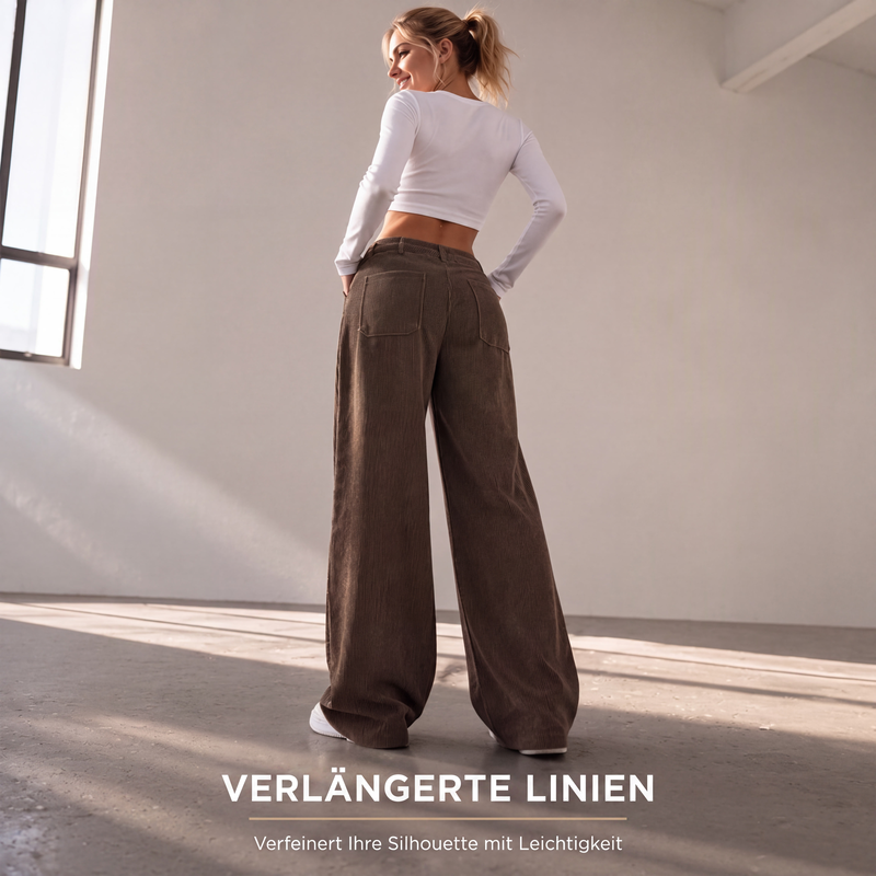 Lager fast leer – 50% endet jederzeit ！Lässige Weithosen mit entspannter Passform für Damen