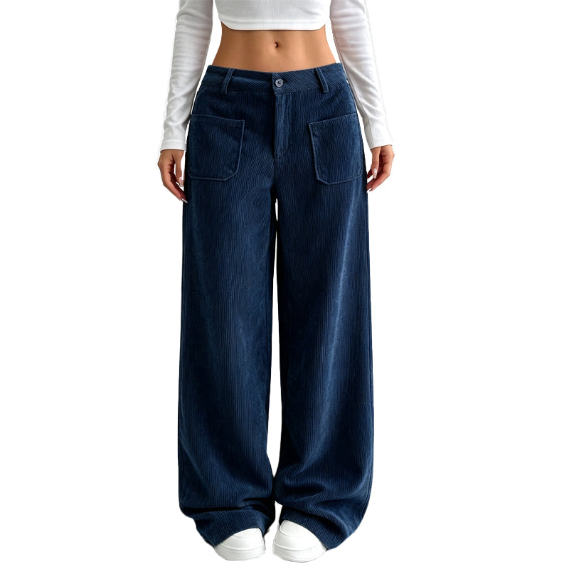 Lager fast leer – 50% endet jederzeit ！Lässige Weithosen mit entspannter Passform für Damen