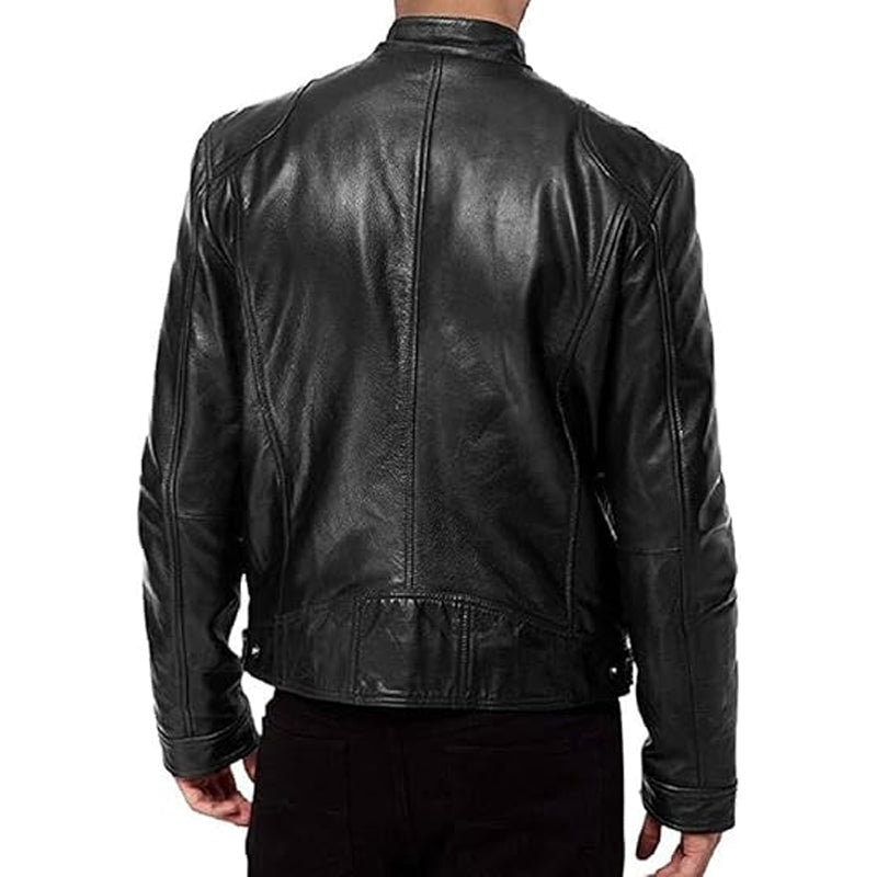 Veste tendance à fermeture éclair et col montant pour homme