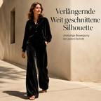 Ensemble chemisier à manches longues et pantalon large pour femme