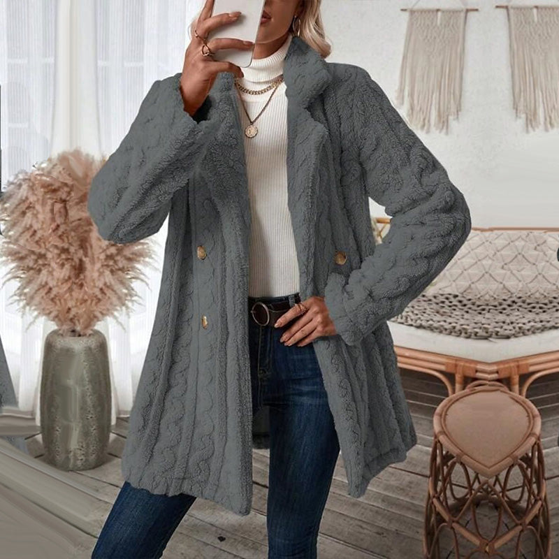 Les stocks partent à toute vitesse, ne tardez pas ! Gift Choice - Manteau à double boutonnage coupe-vent et chaud pour femme