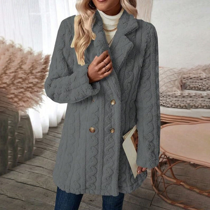 Les stocks partent à toute vitesse, ne tardez pas ! Gift Choice - Manteau à double boutonnage coupe-vent et chaud pour femme